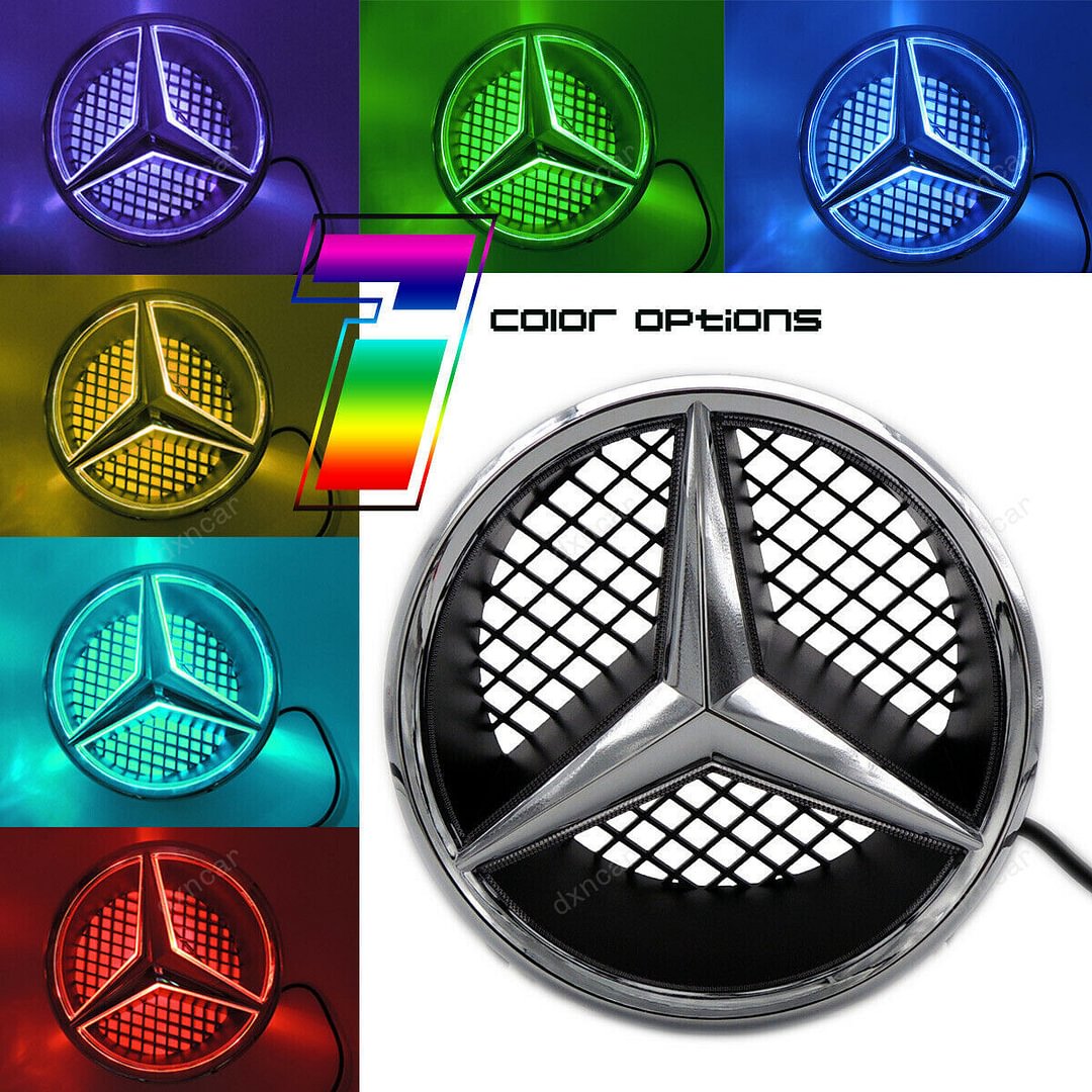 Colorful Car LED Front Grille Logo Emblem Star Light For Mercedes Benz Snap Type voiturehub dxncar