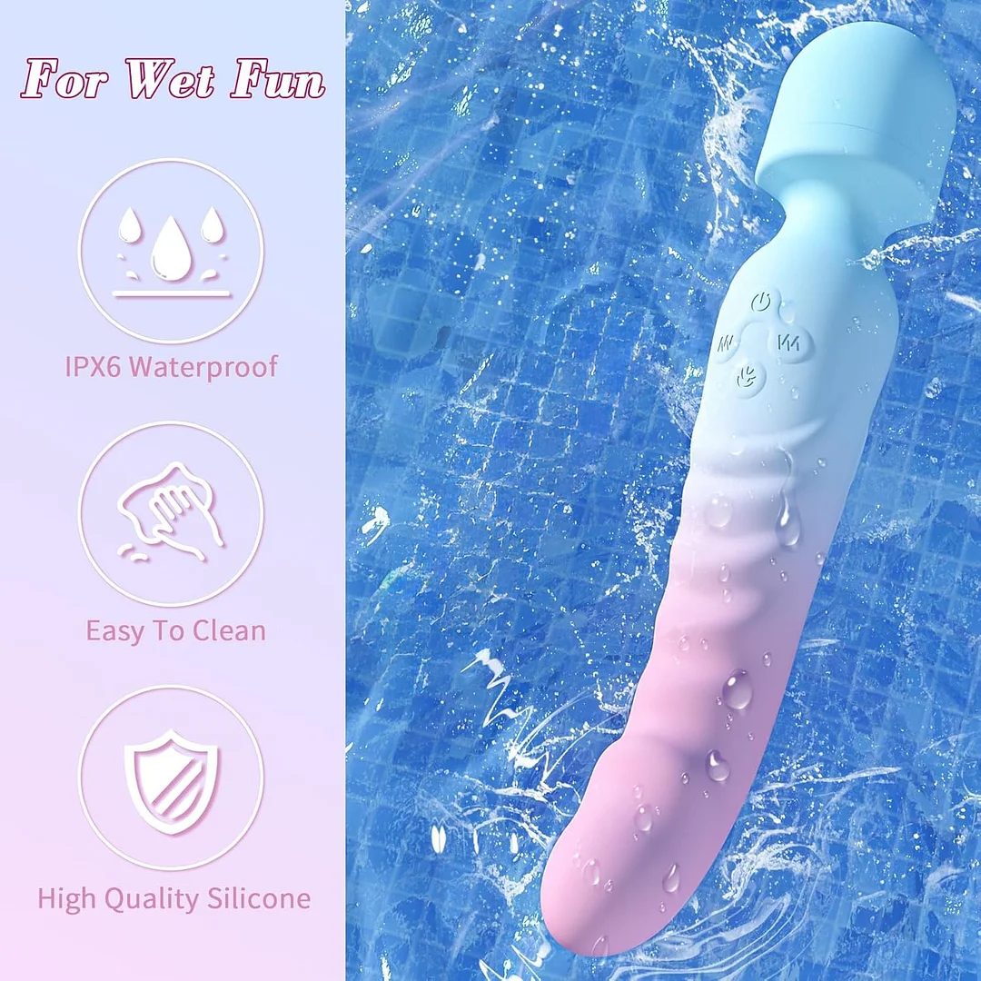 Aura – Heating Dual-Ended Wand Vibrator with Flexible Neck for Clitoral and Internal Stimulation