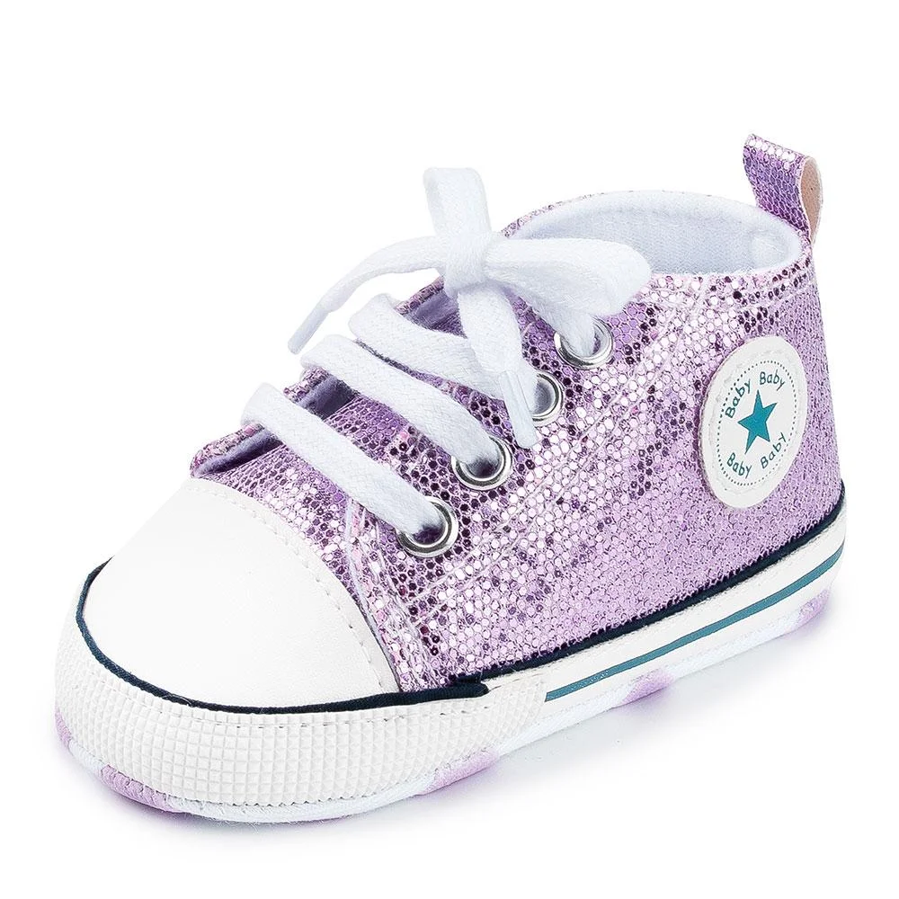 Baby Shoes Boy Girl Star Solid Sneaker Cotton Soft Anti-Slip Sole Newborn Infant First Walkers Toddler Casual Canvas Crib Shoes