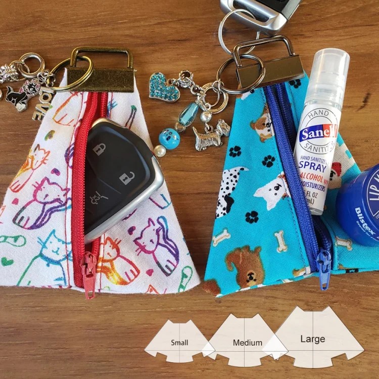Cute Key Pouch Template Set(Free Keychain)- With Instructions