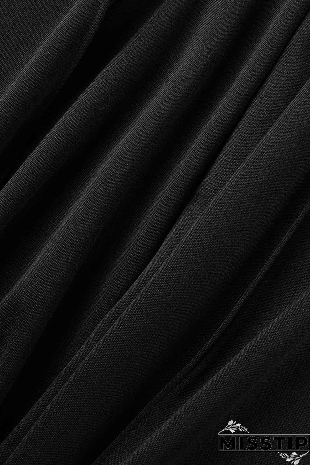 Black Casual Solid Patchwork O Neck Sleeveless Two Pieces