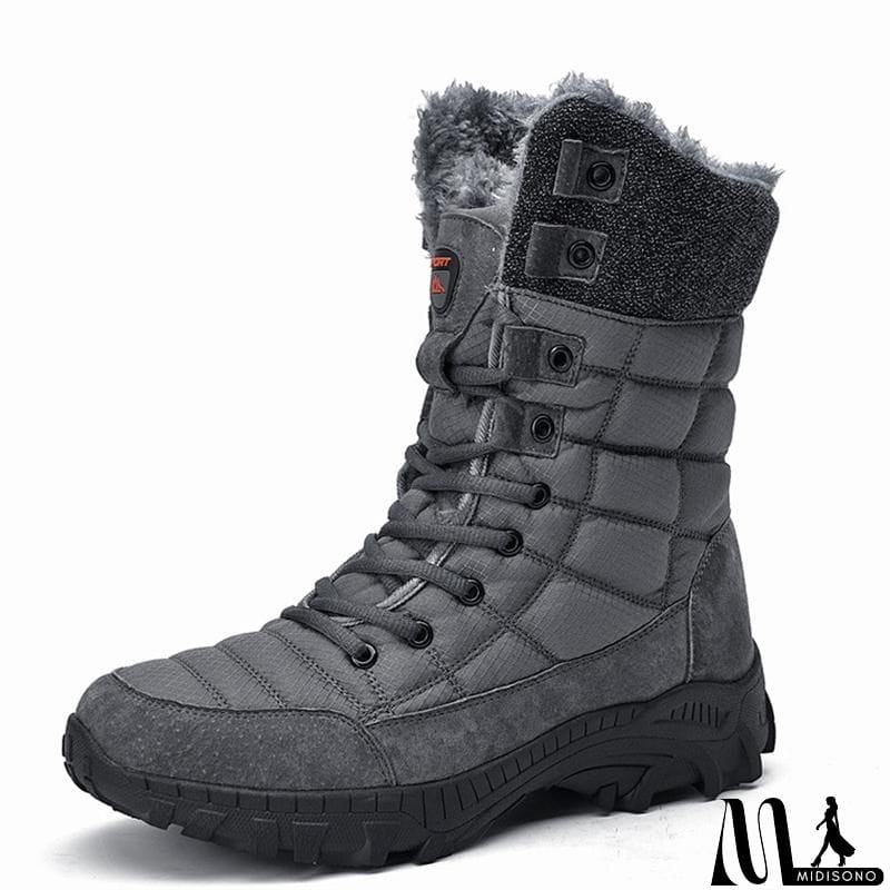 MidiSono - Men's High-Top Plush Thermal Plus Size Boots Shoes