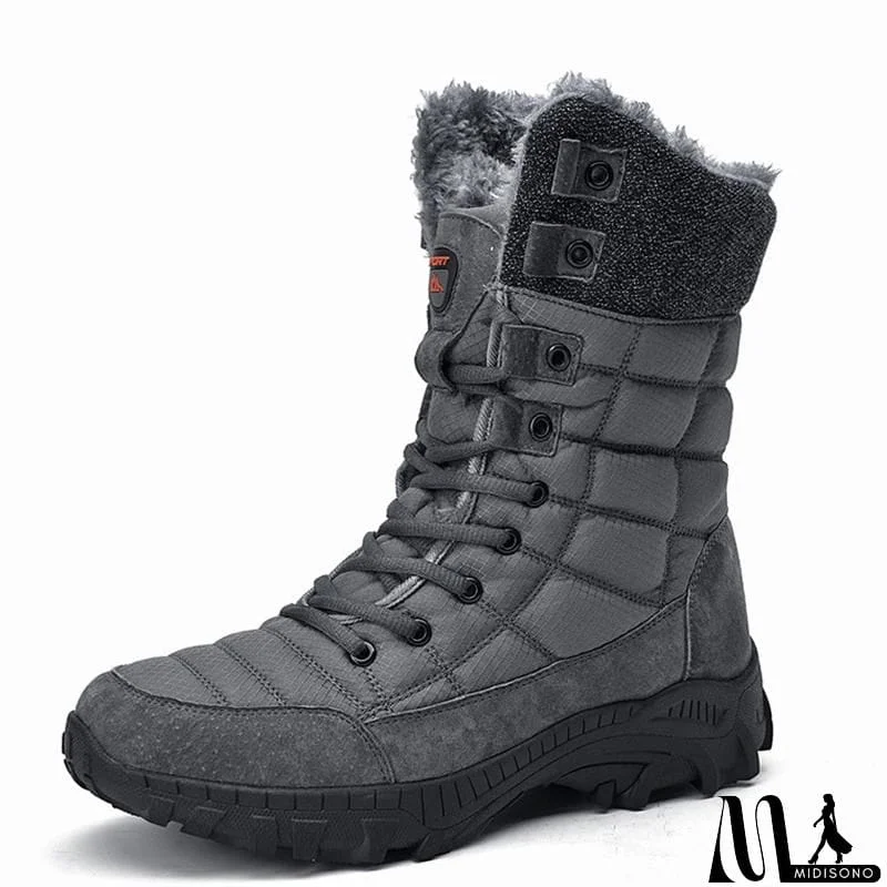 MidiSono - Men's High-Top Plush Thermal Plus Size Boots Shoes