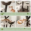 [US Local Warehouse] 59In Flower Shaped Cats Tree with Scratching Posts Unique Nest Jumping Platform Tower Dtachable Multi Level Pets Furniture for Large & Multi-Cat Homes