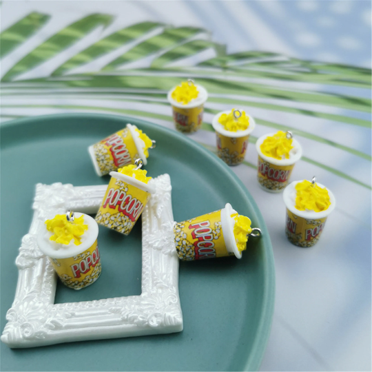 Bulk 10 30 Cute 3D Popcorn Food Resin Charms for Earring DIY Fashion Key Chain Pendant Jewelry Accessories Making