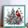 Christmas Tree Cardinal-11CT Stamped Cross Stitch 40*40cm/15.75*15.75in tapestrymarket