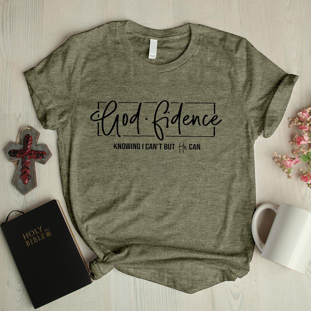 God printed short-sleeved summer casual graphic tees