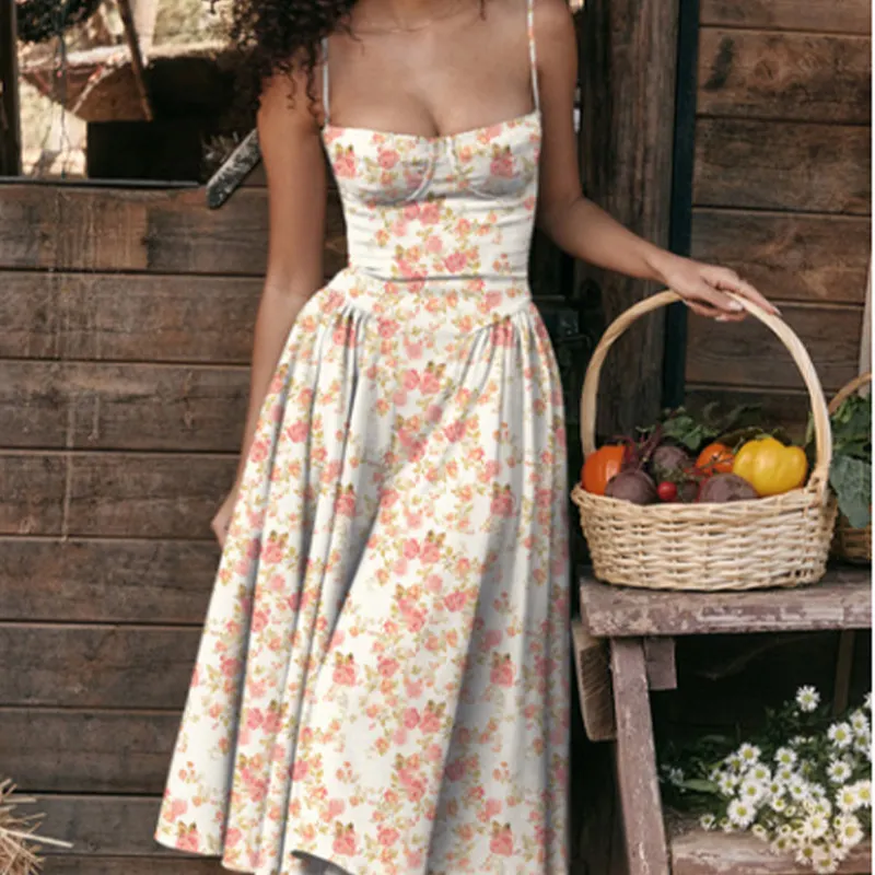 Brownm Brownm Women's French Elegant Retro Style Dopamine In A Sling Winter Dress Women