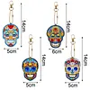 4pcs DIY Skull Full Drill Special Shaped Diamond Painting Keychains Gifts