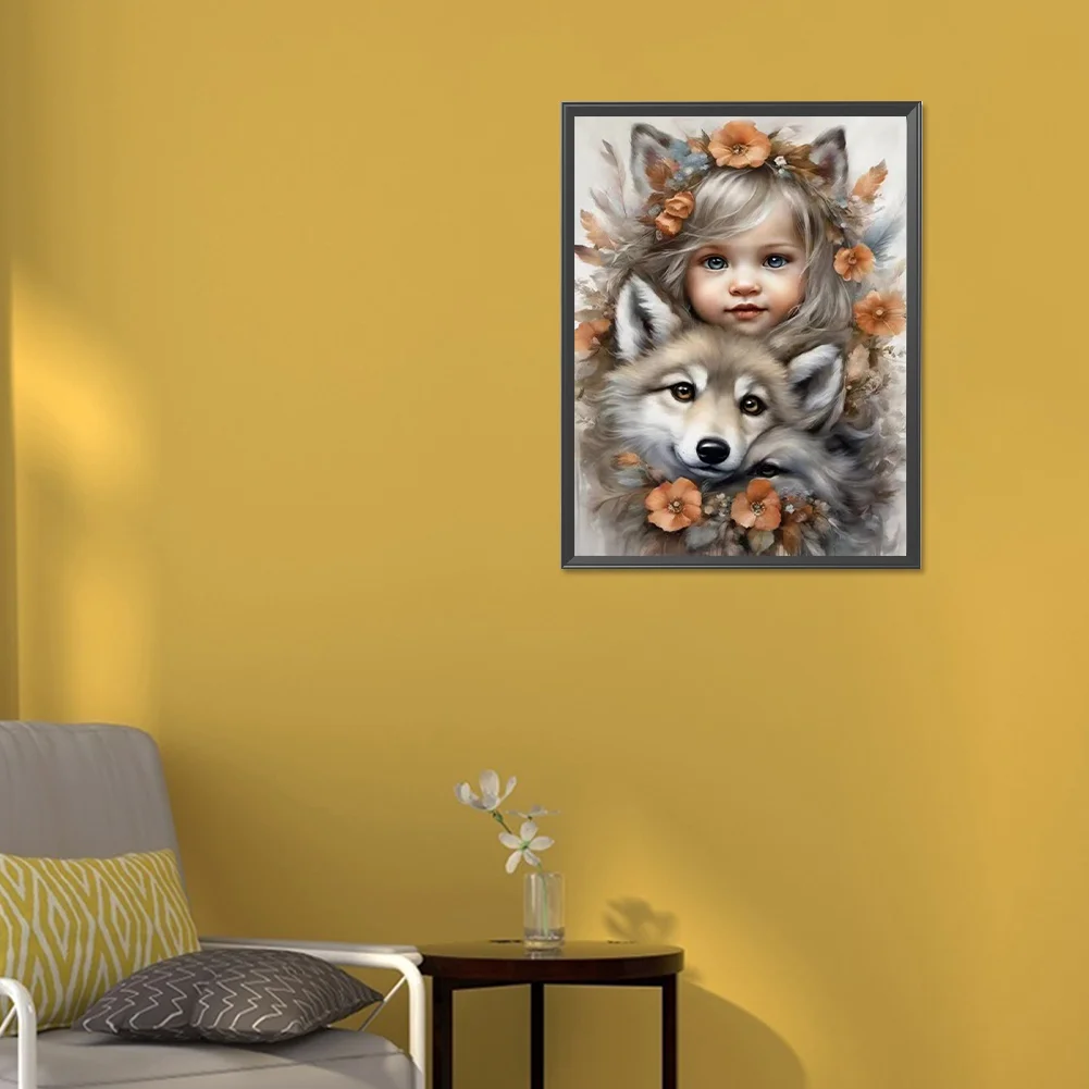 Diamond Painting - Full Round Drill - Cute Pet Girl(Canvas|30*40cm)