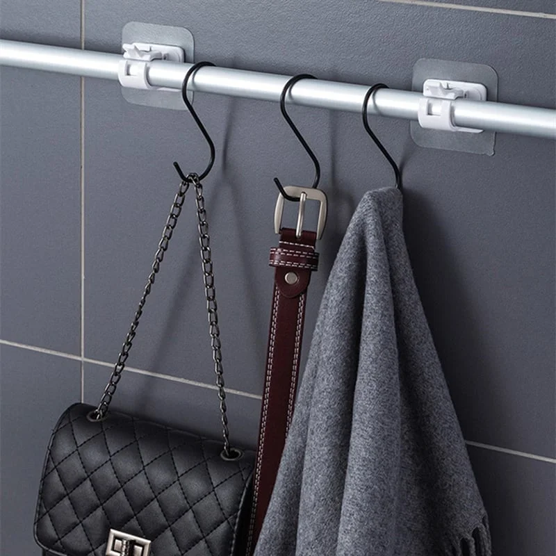 Nail-Free Adjustable Curtain Rod Hooks(Set of 2) 