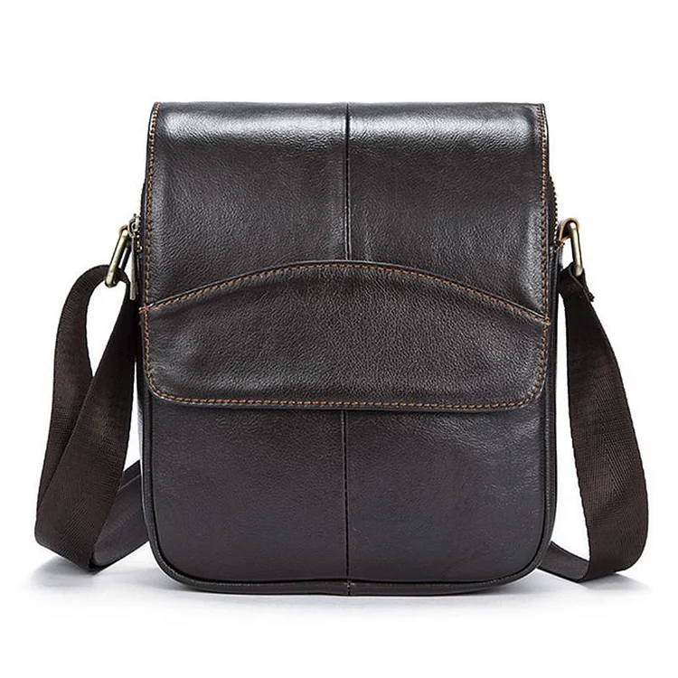 Casual Soft Leather Flip Zipper Shoulder Bag Crossbody Packs
