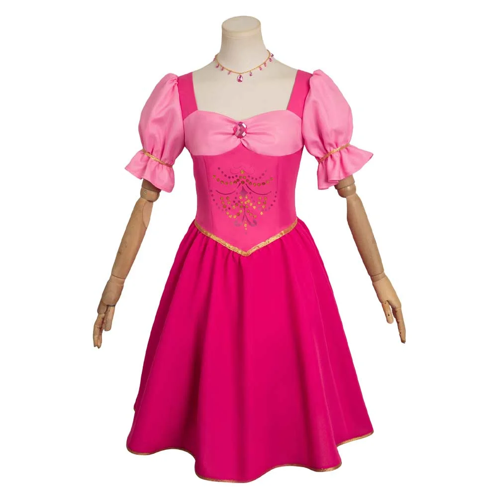 Movie Barbie 2023 Corinne Pink Dress Outfits Cosplay Costume Halloween Carnival Suit