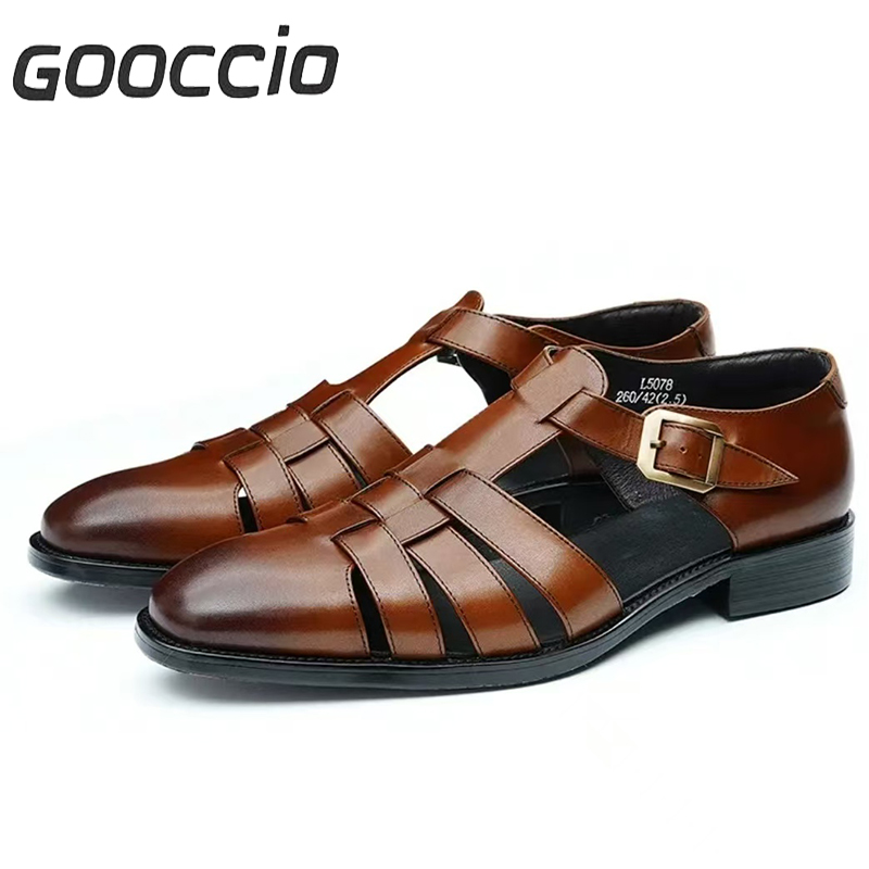 YD180 Cowhide Dress Sandals For Men  GOOCCIO   