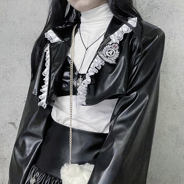 Just One Last Dance Short Leather Coat