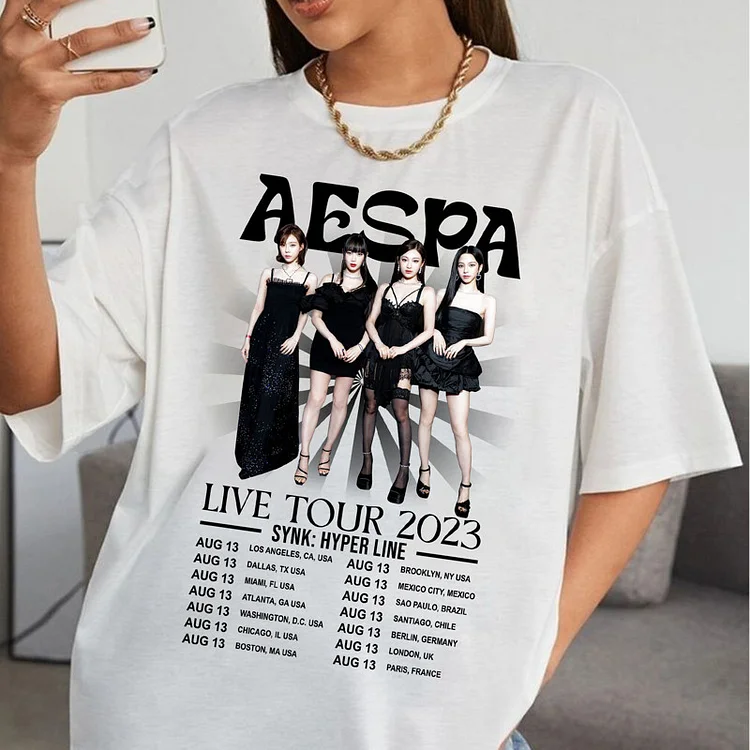 aespa 2023 ‘SYNK : HYPER LINE’ LIVE TOUR Cannes T-shirt