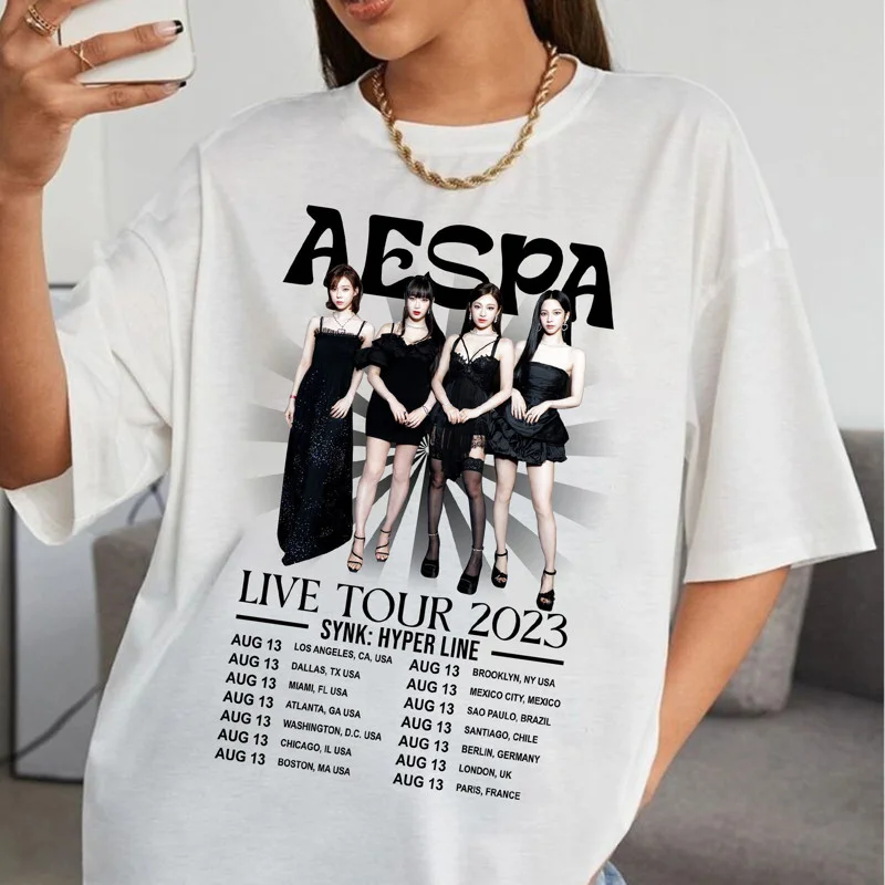 aespa 2023 'SYNK : HYPER LINE' LIVE TOUR Schedule T-shirt