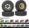AMK RC Car Wheels Tires and 1.0in Brass Wheel Hub for 1/18 TRX4M 1/24 Axial SCX24 Bronco/JLU/Deadbolt/Gladiator FMS RC Crawler Upgrade Parts
