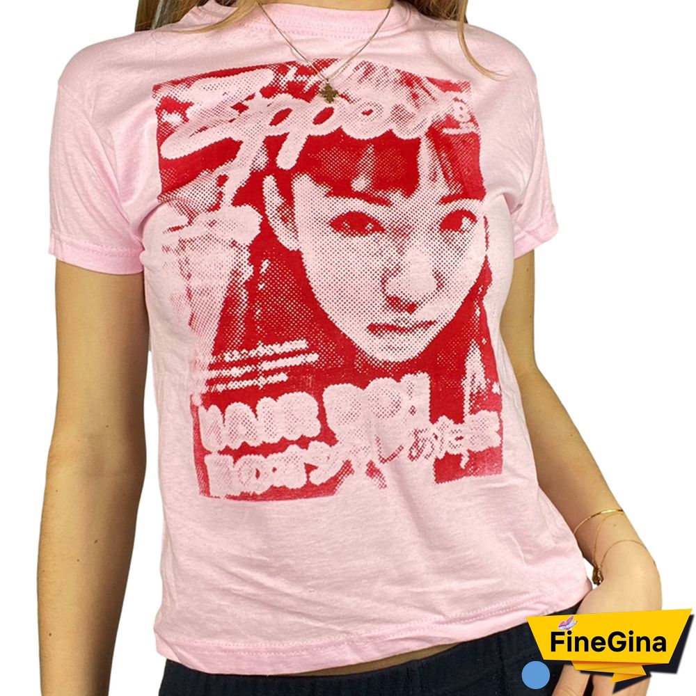 Gothic Portrait Print T-shirt Aesthetic Short Sleevle Sweats Tees Harajuku Streetwear White Crop Top Women Clothes