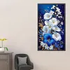 Bouquet blanc 5d DIY partiel AB carr&eacute; complet avec des kits d&rsquo;art de peinture en diamant pour adultes d&eacute;butants d&eacute;coration int&eacute;rieure peintures diamants art de pierres pr&eacute;cieuses 17,72x29,53 pouces