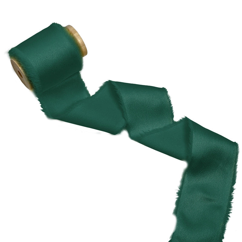 Satin Hand Ripped Burr Cloth Strip Ribbon New Year Ribbon Soft Decorative Hair Ribbon Flowers Ribbon Christmas Ribbon