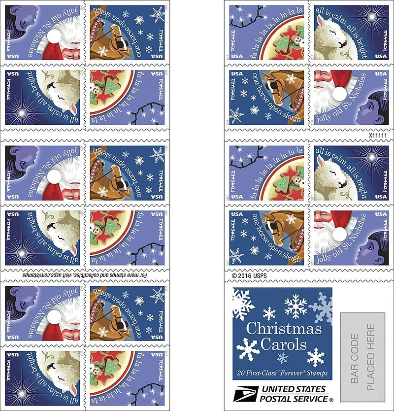 Holiday Windows 2016, Discounted Forever Stamps