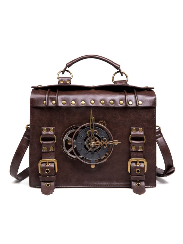 Goth Punk Industrial Clock Cross-body Bag
