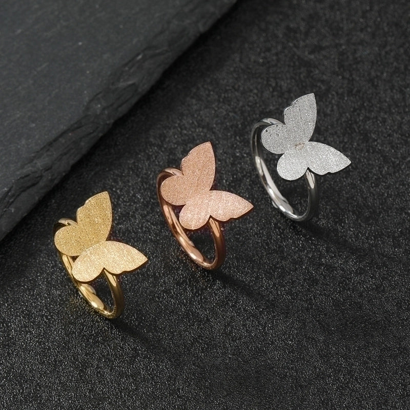 Stainless Steel Minimalist Butterfly Plating Rings