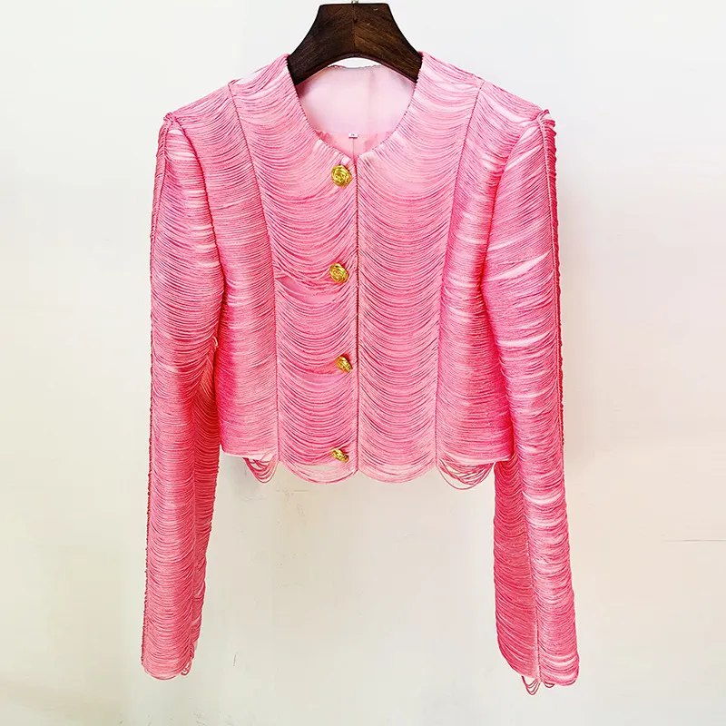 Nigikala Nigikala 2025 Star Fashion New Suit Short Jacket Half-Swear Set Pink Black