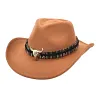 Cow head accessories western cowboy hat wool hat men and women outdoor big brim hat