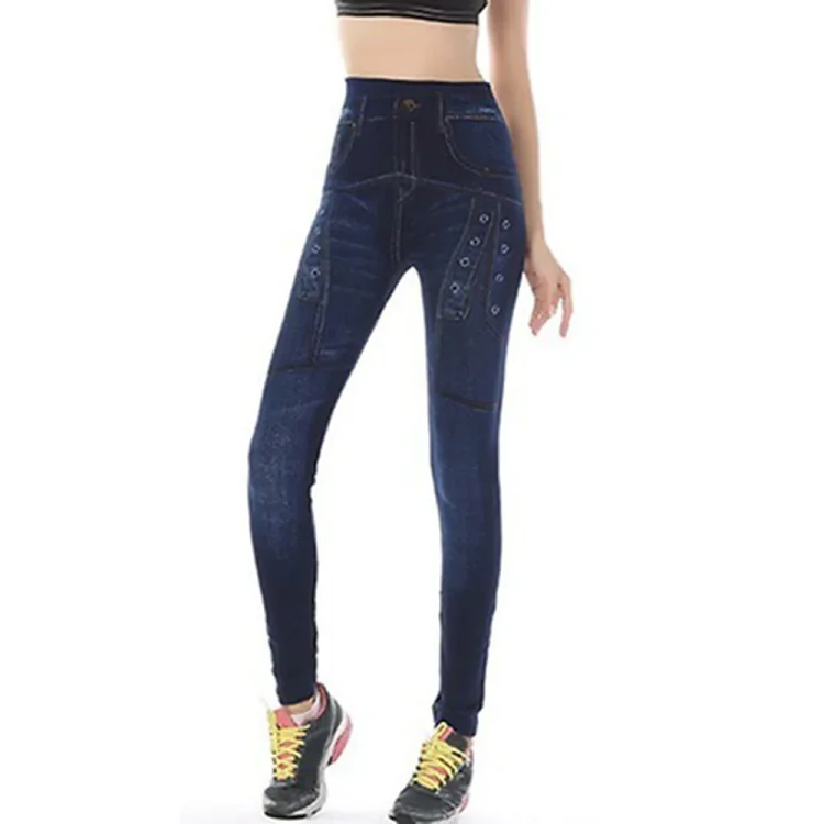 Women's Faux Denim Butt Lift Leggings Jeggings