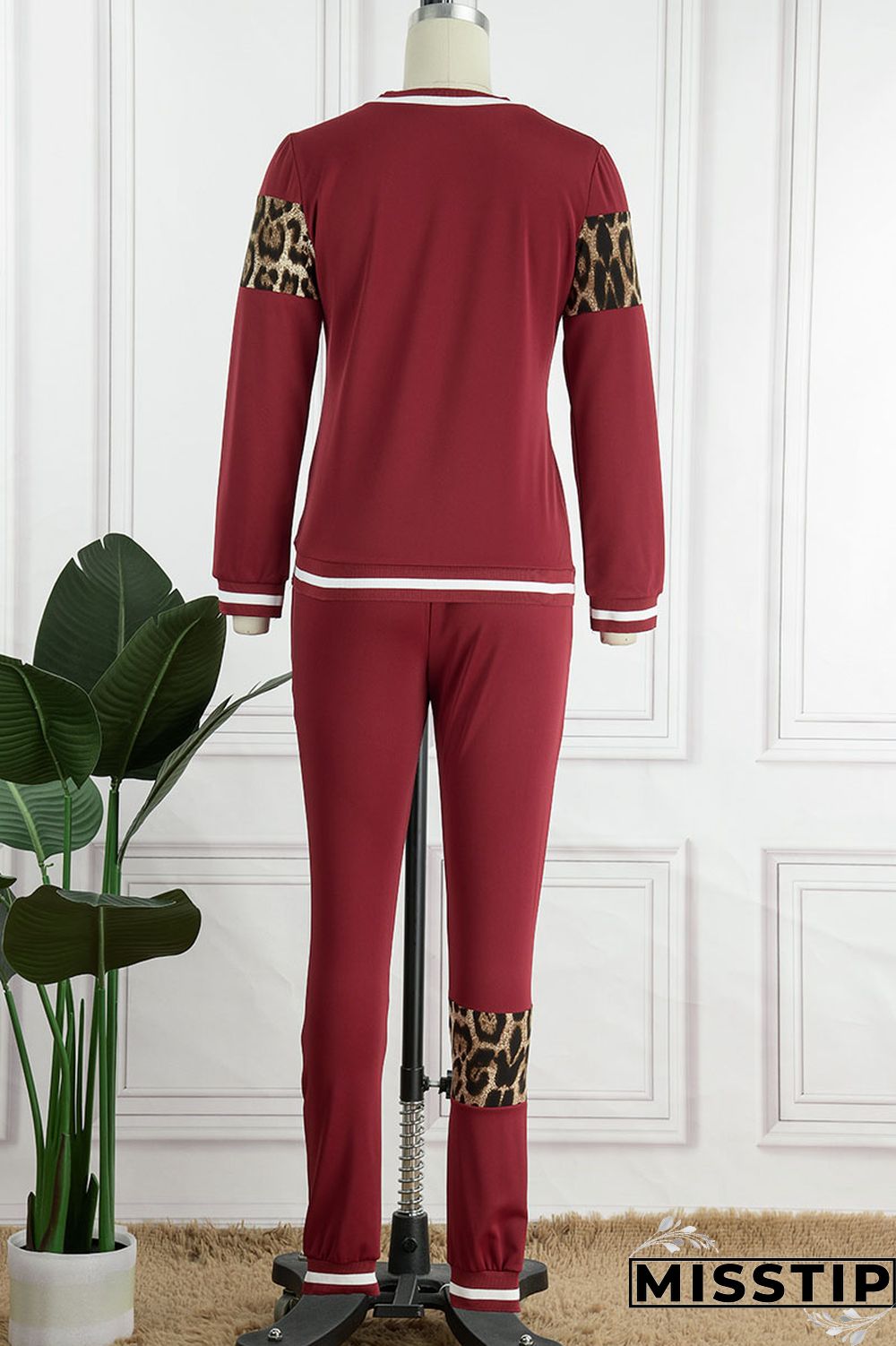 Blue Casual Print Patchwork O Neck Long Sleeve Two Pieces