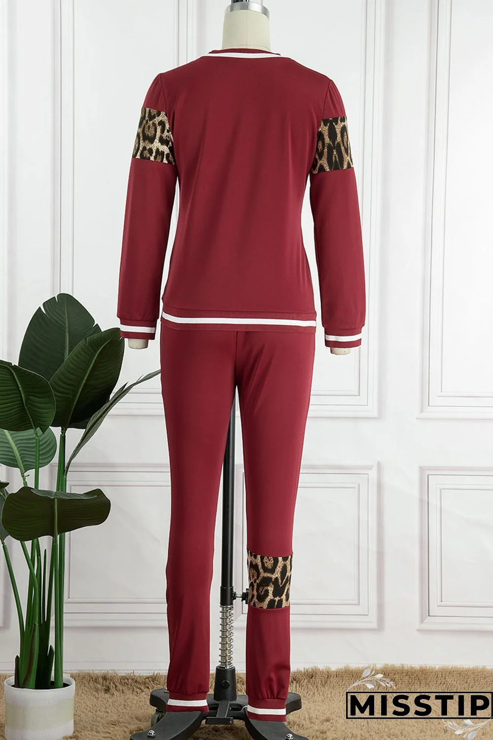 Blue Casual Print Patchwork O Neck Long Sleeve Two Pieces