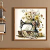 (Stamped/Counted) Retro Floral Sewing Machine - 14CT Cross Stitch 40*40cm/15.75*15.75in
