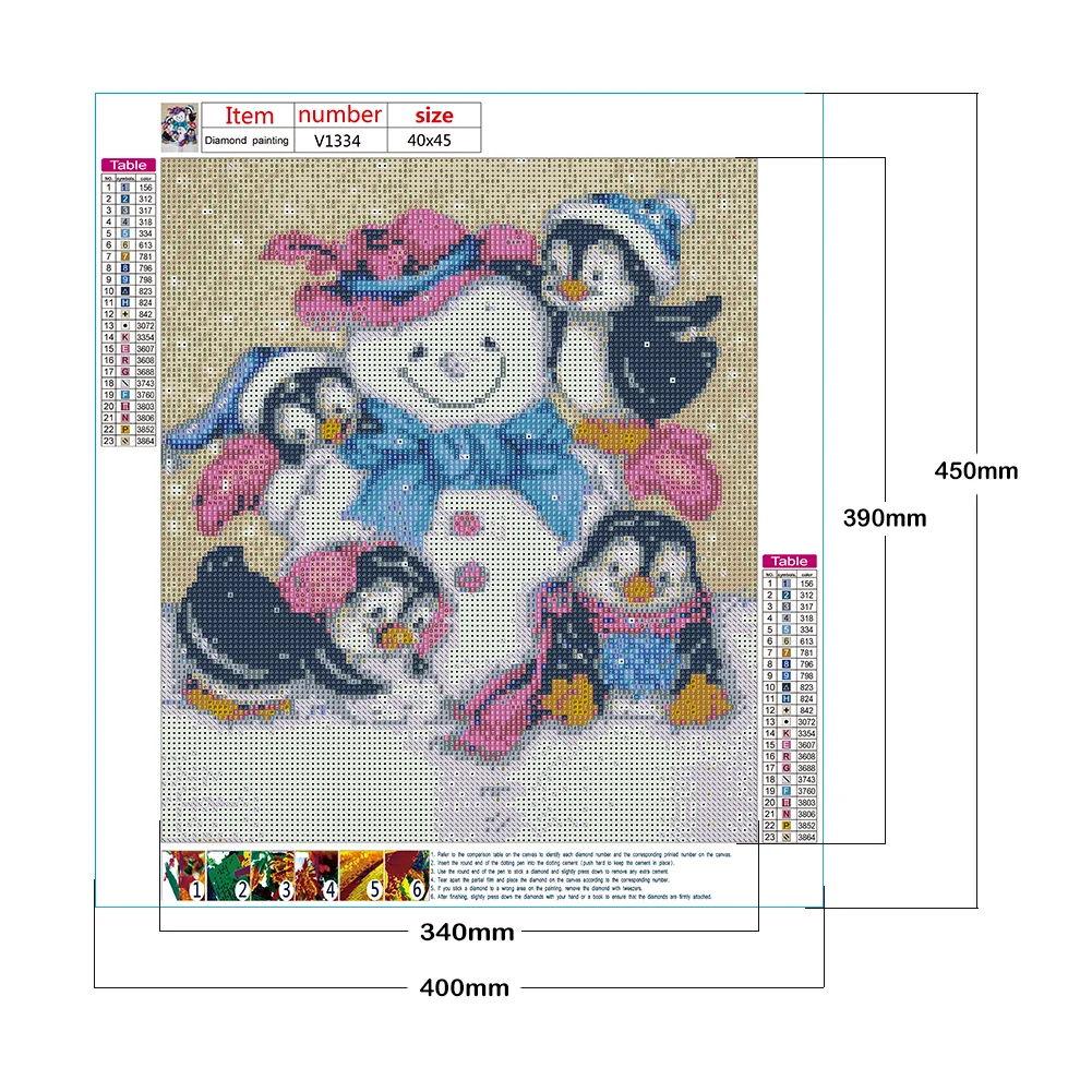 Diamond Painting - Full Round Drill - Snowman Penguin(40*45cm)