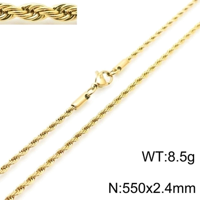Casual Minimalist Solid Color 304 Stainless Steel 18K Gold Plated Plating Stainless Steel Necklaces