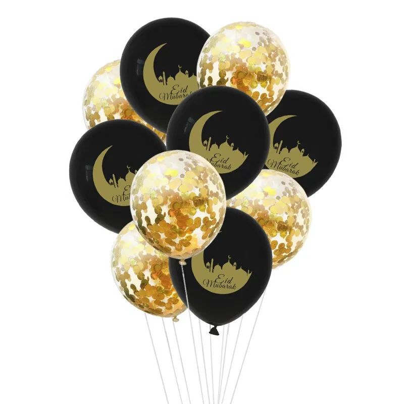 1Set EID MUBARAK Balloons Gold Silver Helium Confetti Ballon For Muslim EID Air Ball Ramadan Festival Party Decoration Supplies
