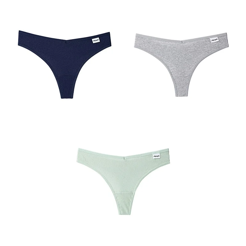 3pcs Women Cotton Panties Sexy Sports Underwear For Woman Lady T-back Female Thongs Cotton Lingerie Woman Intimates New BANNIROU