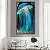 5D DIY Full Round Drill Diamond Painting Stained Glass Jellyfish Kit Decor(Y915)