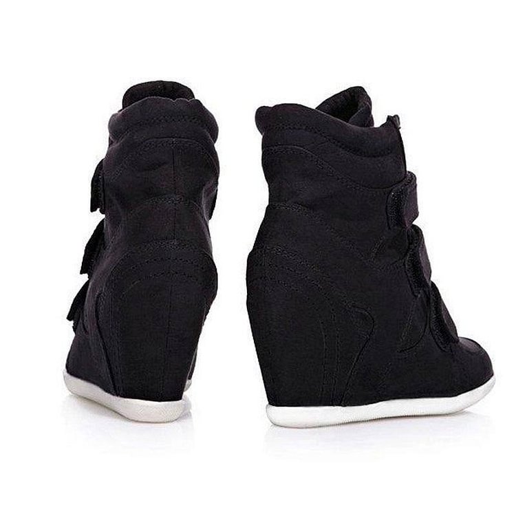 New Black Ankle Boots For Women Fashion Internal Increase Designer Female High Top Shoes Botas Feminina Spring Casual Boot