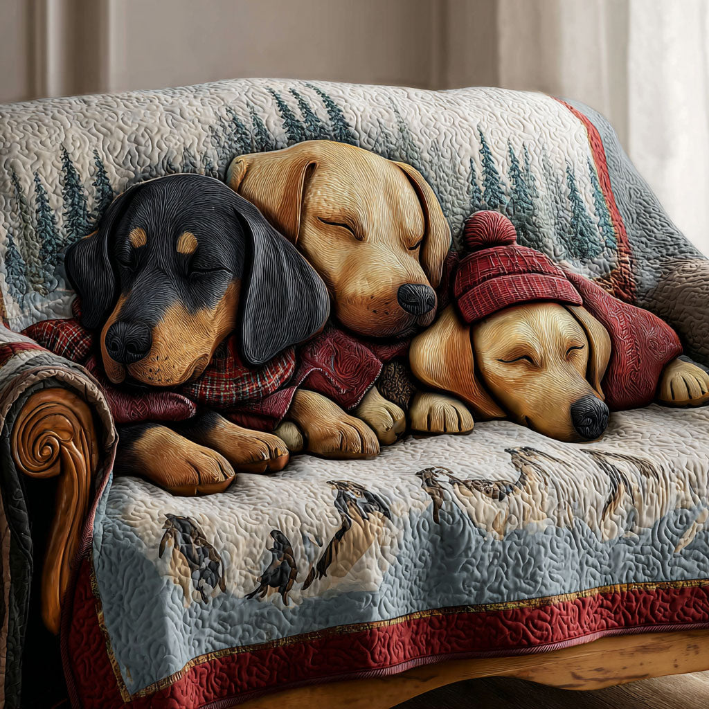 Doxie Dreams Quilted Sofa Cover NCU0PT10101 everthome