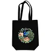 Premium DIY Green Peacock Canvas Tote Bag Embroidery Kit with Hoop Frame 32x37cm