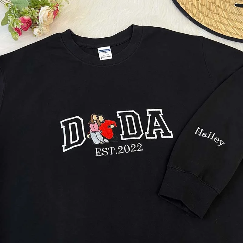 Embroidered Father and Son/Daughter Sweatshirt-Father's Day Gift 