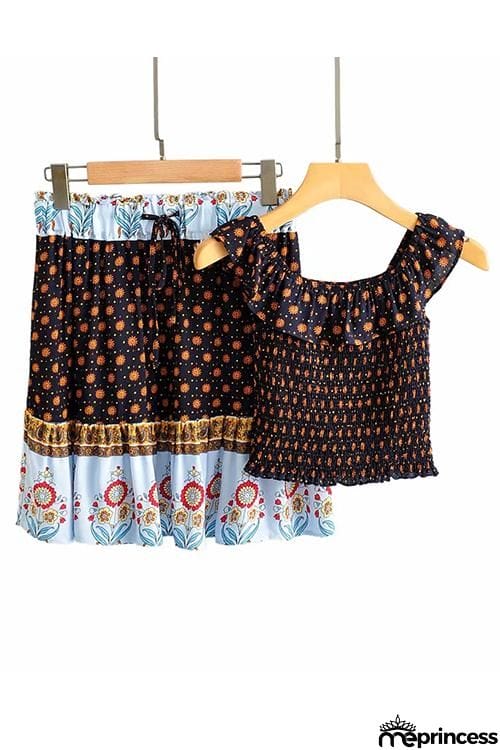 Bohemia Print Skirt Set
