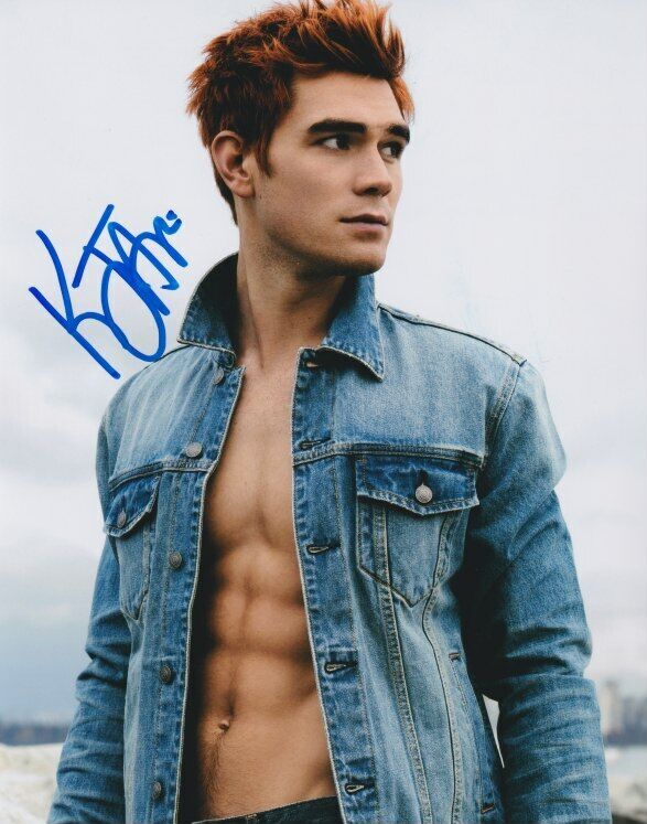 Kj Apa signed 8x10 Photo Poster painting shirtless