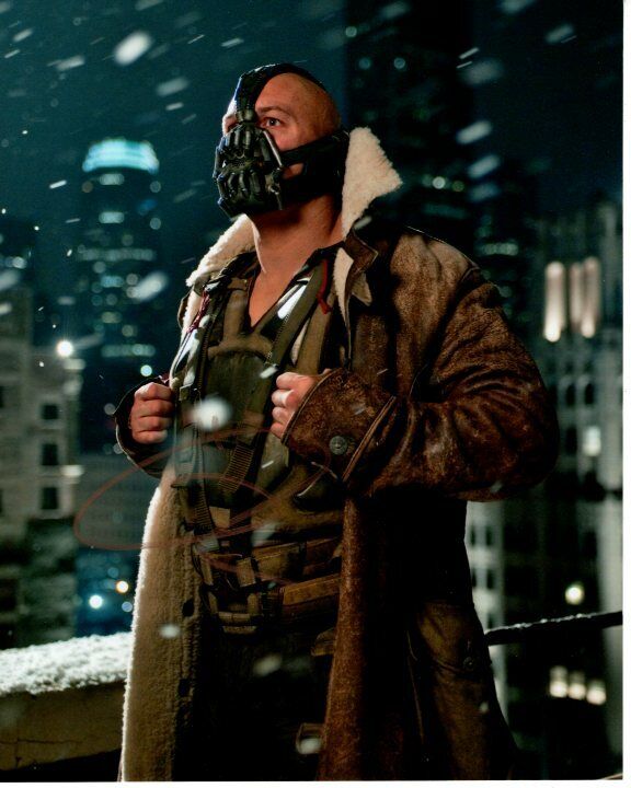 TOM HARDY Signed Autographed THE DARK KNIGHT RISES BANE Photo Poster painting