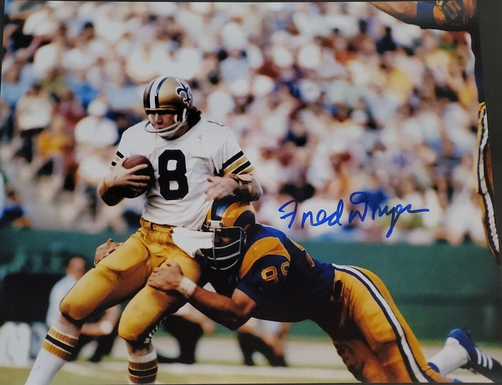 Autographed FRED DRYER Los Angeles Rams 11x14 Photo Poster painting w/COA