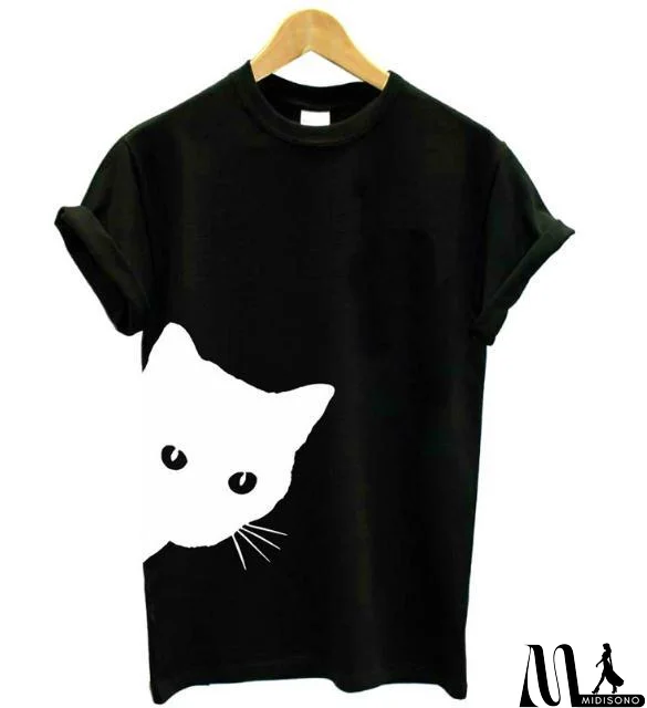 MidiSono - Fashion Print Short-Sleeved T-Shirt Top