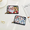 2pcs Santa Claus Snowman Diamond Painting Fashion Card Holder Compact Coin Purse