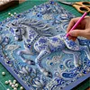 Kit de peinture en perles pour adultes avec un encadrement de mur de cheval 11,81x11,81 pouces